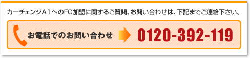 お電話でのお問い合わせ　0120-392-119